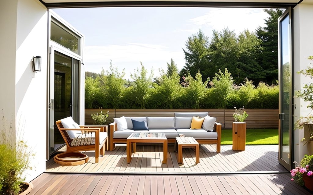 Créez un espace de vie extérieur confortable avec des meubles et une décoration adaptée